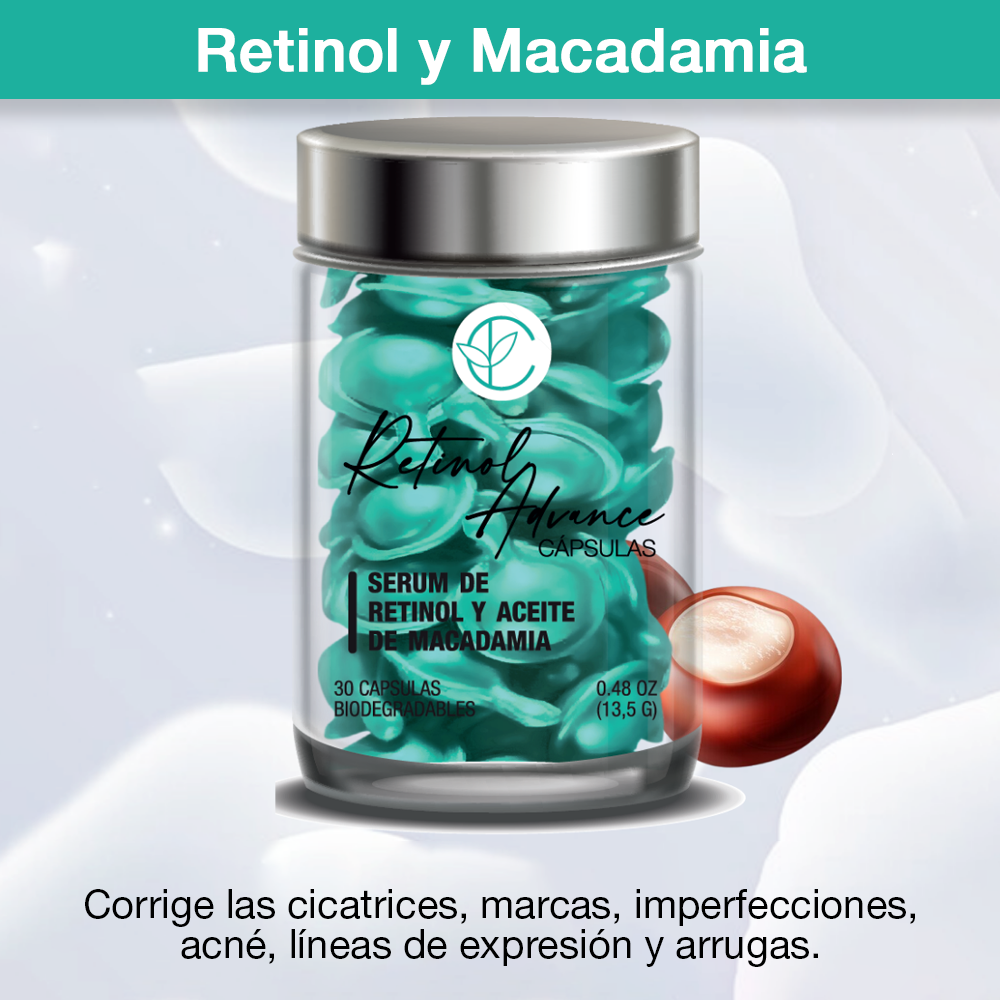 Retinol Advance Cápsulas: Serum de Retinol y Aceite de Macadamia