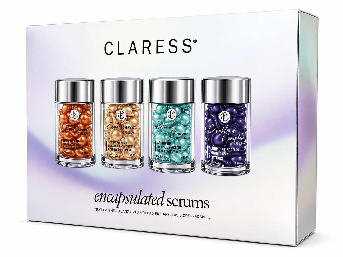 CLARESS Luxury Box · Primer Drop · 4 cápsulas numeradas